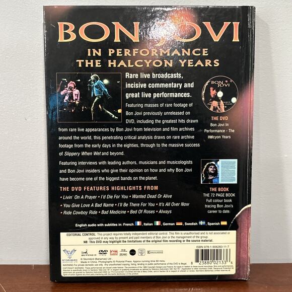 BON JOVI IN PERFORMANCE THE HALCYON YEARS FOOTAGE DVD BOOK - Picture 2 of 9